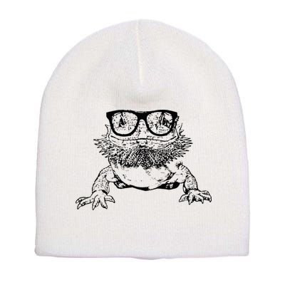 Funny Bearded Dragon Cute Reptile Lizard Nerdy Glass Animal Short Acrylic Beanie