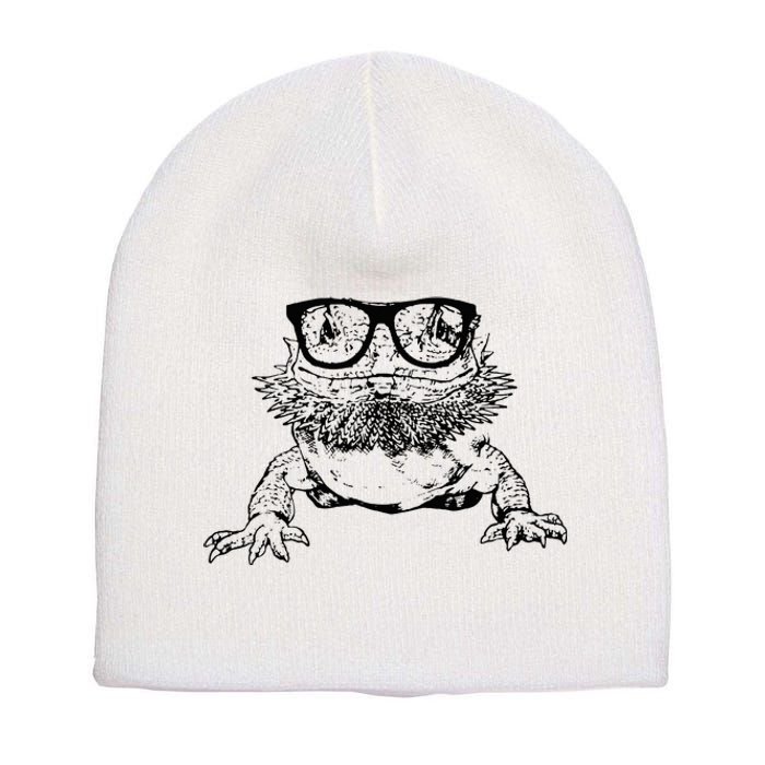 Funny Bearded Dragon Cute Reptile Lizard Nerdy Glass Animal Short Acrylic Beanie