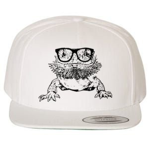 Funny Bearded Dragon Cute Reptile Lizard Nerdy Glass Animal Wool Snapback Cap