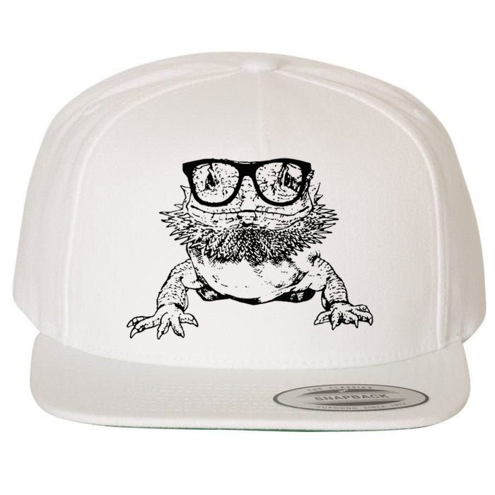 Funny Bearded Dragon Cute Reptile Lizard Nerdy Glass Animal Wool Snapback Cap