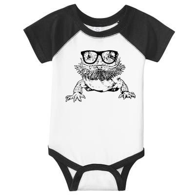 Funny Bearded Dragon Cute Reptile Lizard Nerdy Glass Animal Infant Baby Jersey Bodysuit