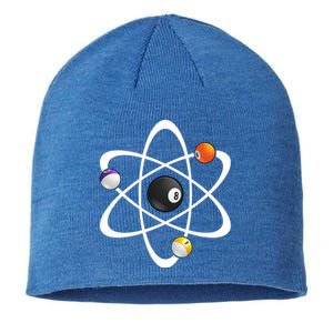 Funny Billiard Designs Science Lover Atom Ball Great Gift Sustainable Beanie