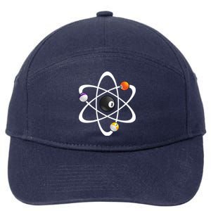 Funny Billiard Designs Science Lover Atom Ball Great Gift 7-Panel Snapback Hat