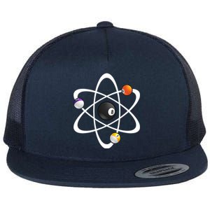 Funny Billiard Designs Science Lover Atom Ball Great Gift Flat Bill Trucker Hat