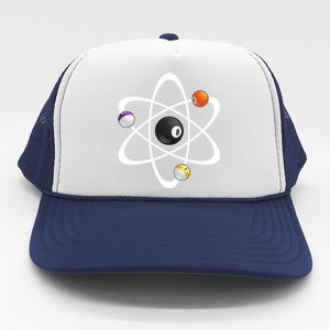 Funny Billiard Designs Science Lover Atom Ball Great Gift Trucker Hat