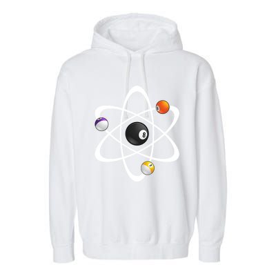 Funny Billiard Designs Science Lover Atom Ball Great Gift Garment-Dyed Fleece Hoodie