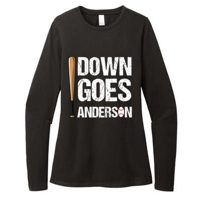 FUNNY BASEBALL DOWN GOES ANDERSON Womens CVC Long Sleeve Shirt