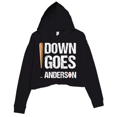 FUNNY BASEBALL DOWN GOES ANDERSON Crop Fleece Hoodie