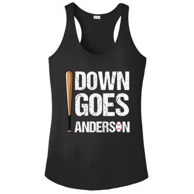 FUNNY BASEBALL DOWN GOES ANDERSON Ladies PosiCharge Competitor Racerback Tank