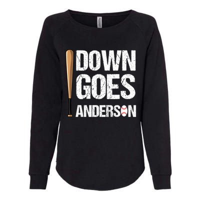 FUNNY BASEBALL DOWN GOES ANDERSON Womens California Wash Sweatshirt