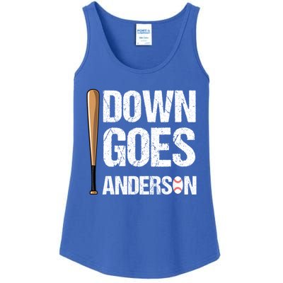 FUNNY BASEBALL DOWN GOES ANDERSON Ladies Essential Tank