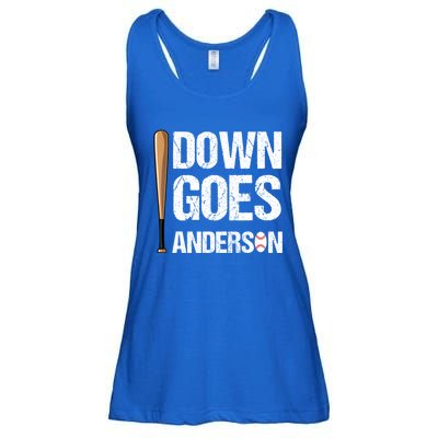 FUNNY BASEBALL DOWN GOES ANDERSON Ladies Essential Flowy Tank