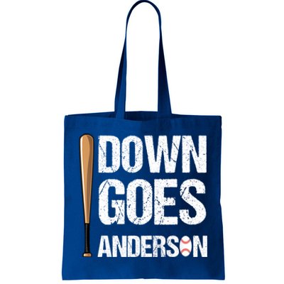 FUNNY BASEBALL DOWN GOES ANDERSON Tote Bag