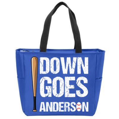 FUNNY BASEBALL DOWN GOES ANDERSON Zip Tote Bag