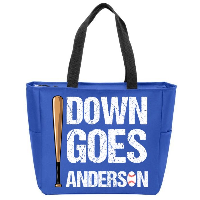 FUNNY BASEBALL DOWN GOES ANDERSON Zip Tote Bag