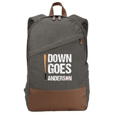 FUNNY BASEBALL DOWN GOES ANDERSON Cotton Canvas Backpack