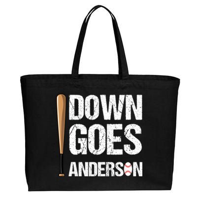 FUNNY BASEBALL DOWN GOES ANDERSON Cotton Canvas Jumbo Tote