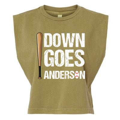 FUNNY BASEBALL DOWN GOES ANDERSON Garment-Dyed Women's Muscle Tee