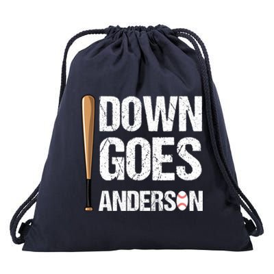 FUNNY BASEBALL DOWN GOES ANDERSON Drawstring Bag