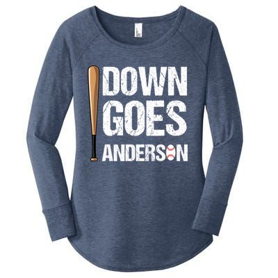 FUNNY BASEBALL DOWN GOES ANDERSON Women's Perfect Tri Tunic Long Sleeve Shirt