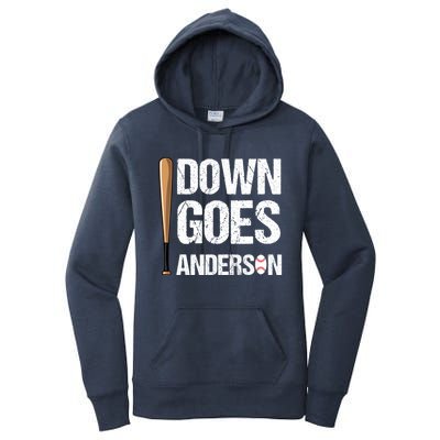 FUNNY BASEBALL DOWN GOES ANDERSON Women's Pullover Hoodie