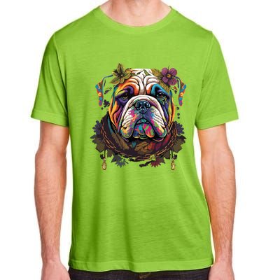 Funny Bulldog Dog Hippie Adult ChromaSoft Performance T-Shirt