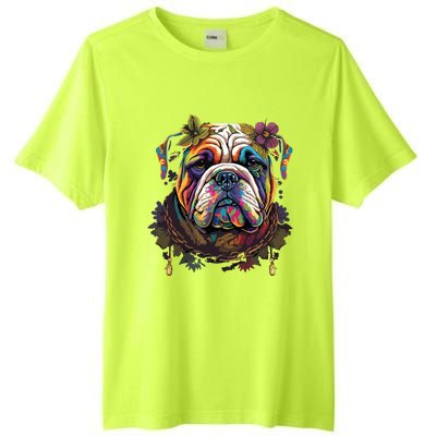 Funny Bulldog Dog Hippie Tall Fusion ChromaSoft Performance T-Shirt