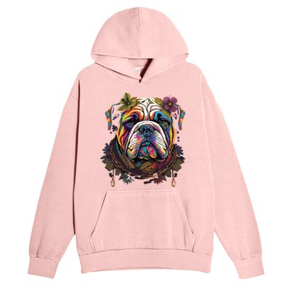 Funny Bulldog Dog Hippie Urban Pullover Hoodie