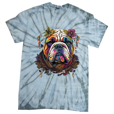 Funny Bulldog Dog Hippie Tie-Dye T-Shirt