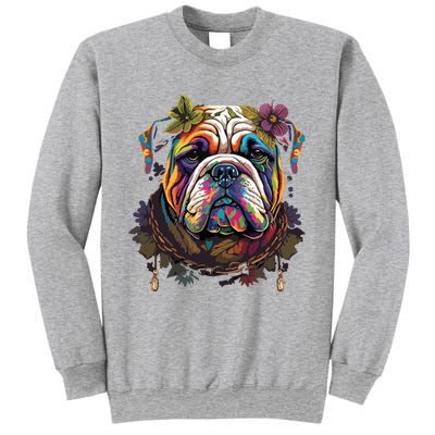 Funny Bulldog Dog Hippie Sweatshirt