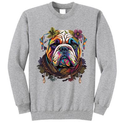 Funny Bulldog Dog Hippie Tall Sweatshirt