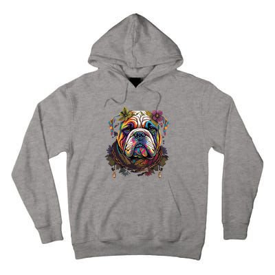 Funny Bulldog Dog Hippie Tall Hoodie