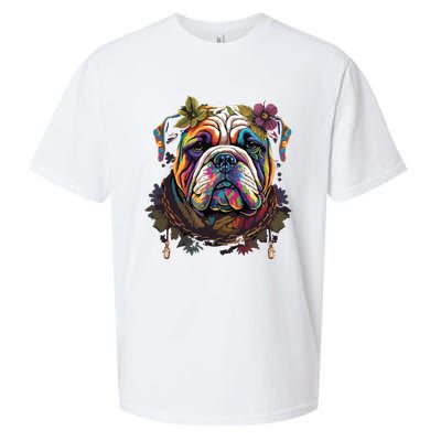 Funny Bulldog Dog Hippie Sueded Cloud Jersey T-Shirt