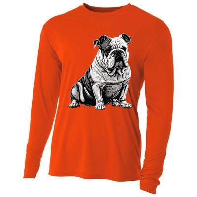 Funny Bulldog Dog Cooling Performance Long Sleeve Crew