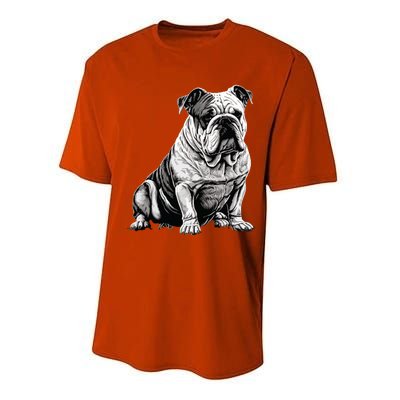 Funny Bulldog Dog Performance Sprint T-Shirt