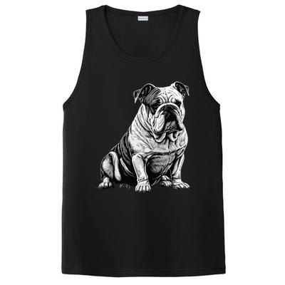 Funny Bulldog Dog PosiCharge Competitor Tank