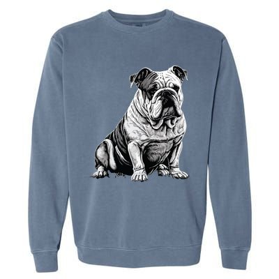 Funny Bulldog Dog Garment-Dyed Sweatshirt