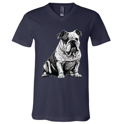 Funny Bulldog Dog V-Neck T-Shirt