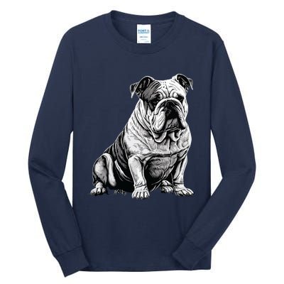 Funny Bulldog Dog Tall Long Sleeve T-Shirt