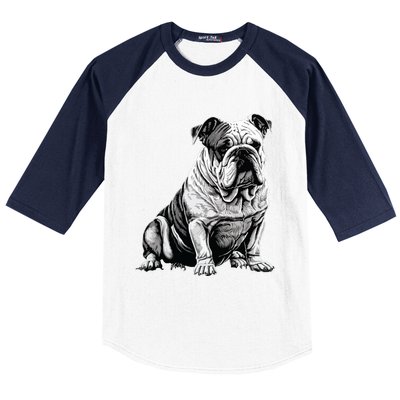 Funny Bulldog Dog Baseball Sleeve Shirt