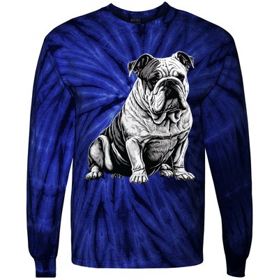 Funny Bulldog Dog Tie-Dye Long Sleeve Shirt