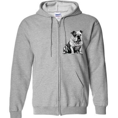 Funny Bulldog Dog Full Zip Hoodie