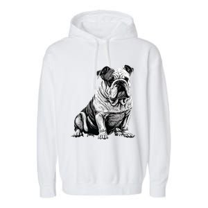 Funny Bulldog Dog Garment-Dyed Fleece Hoodie