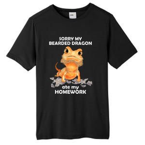 Funny Bearded Dragon Cute Lizard Beardie Ate My Homework Gift Tall Fusion ChromaSoft Performance T-Shirt