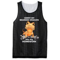 Funny Bearded Dragon Cute Lizard Beardie Ate My Homework Gift Mesh Reversible Basketball Jersey Tank