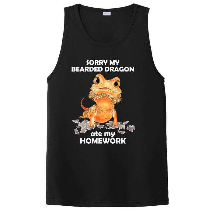 Funny Bearded Dragon Cute Lizard Beardie Ate My Homework Gift PosiCharge Competitor Tank