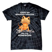 Funny Bearded Dragon Cute Lizard Beardie Ate My Homework Gift Tie-Dye T-Shirt