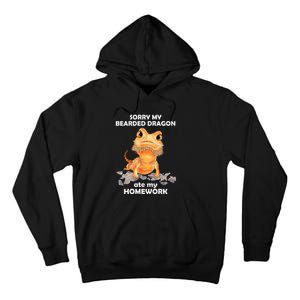 Funny Bearded Dragon Cute Lizard Beardie Ate My Homework Gift Tall Hoodie