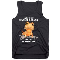 Funny Bearded Dragon Cute Lizard Beardie Ate My Homework Gift Tank Top