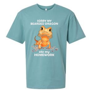 Funny Bearded Dragon Cute Lizard Beardie Ate My Homework Gift Sueded Cloud Jersey T-Shirt